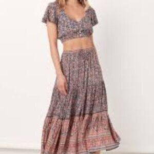 Spell & The Gypsy Collective Designs Jasmine Maxi Skirt-Navy Size Medium